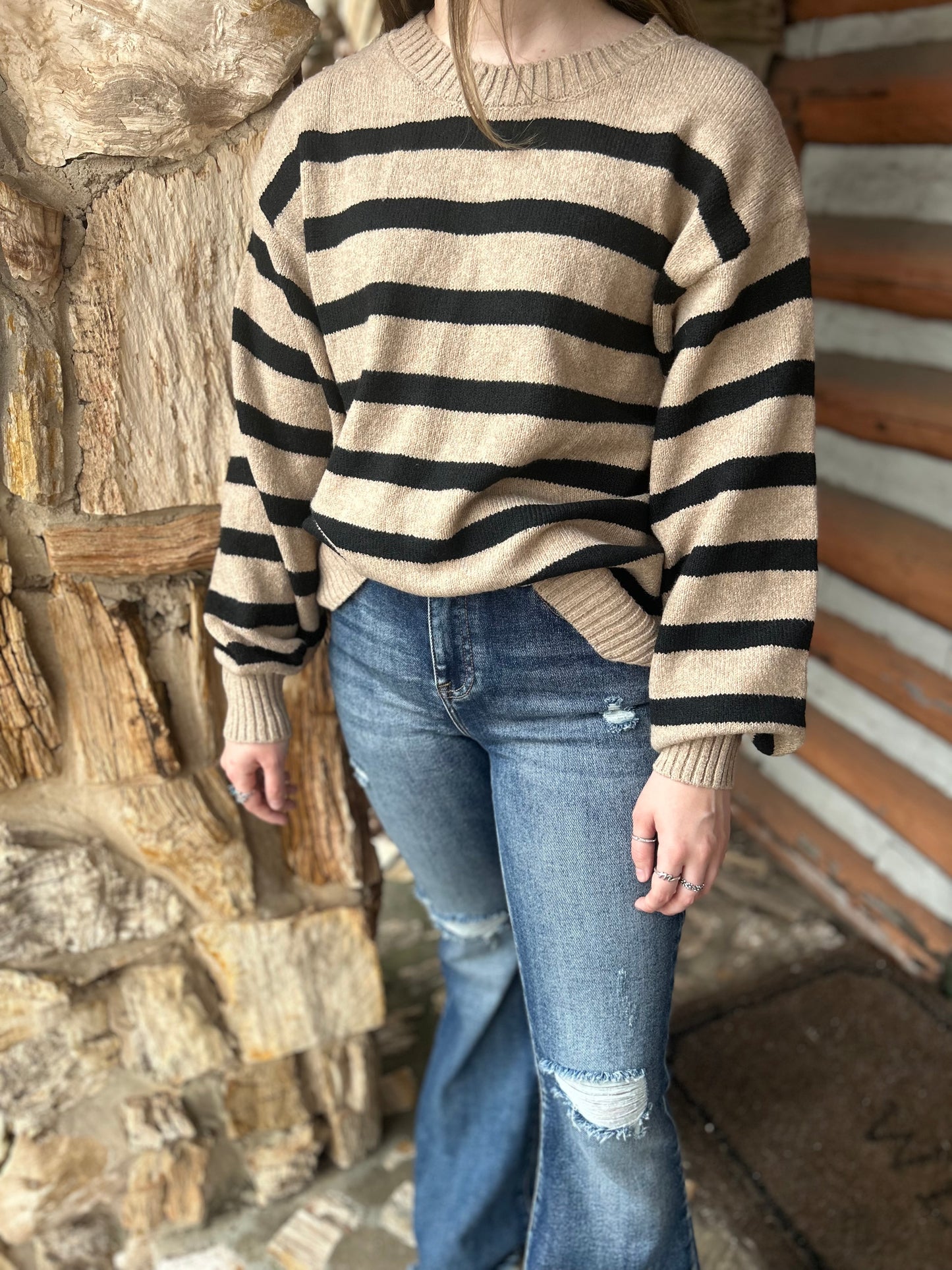 Knit Oversized Striped Sweater