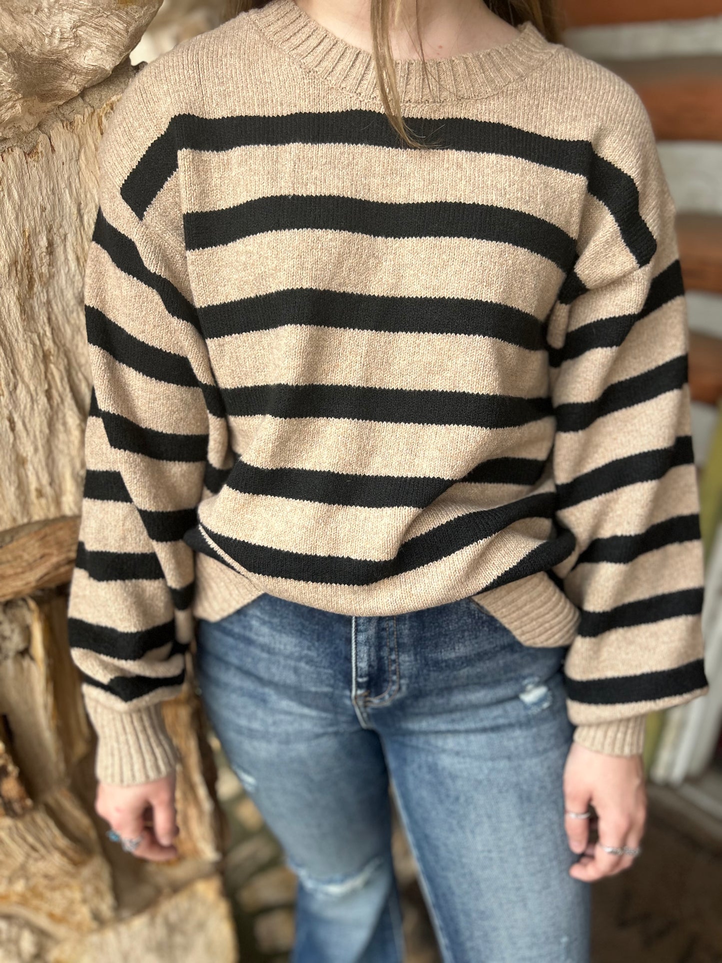 Knit Oversized Striped Sweater