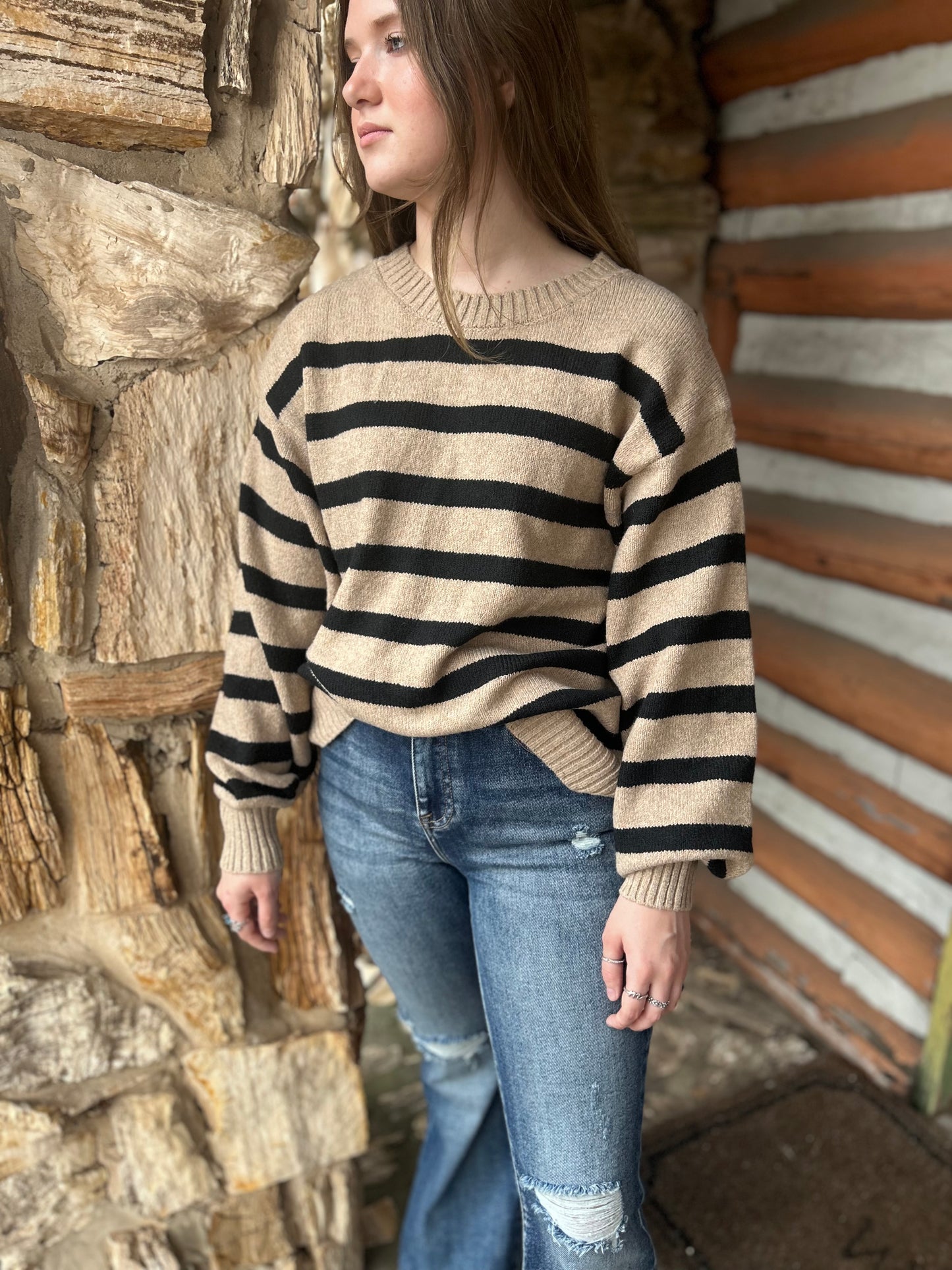 Knit Oversized Striped Sweater